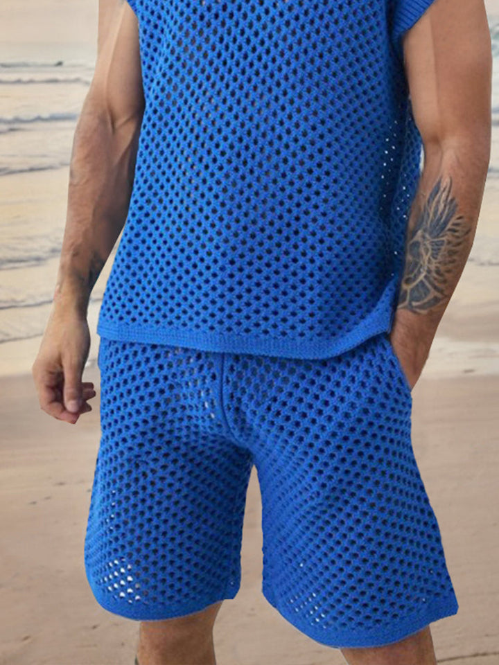 Andningsbart Nät Stickad Casual Set