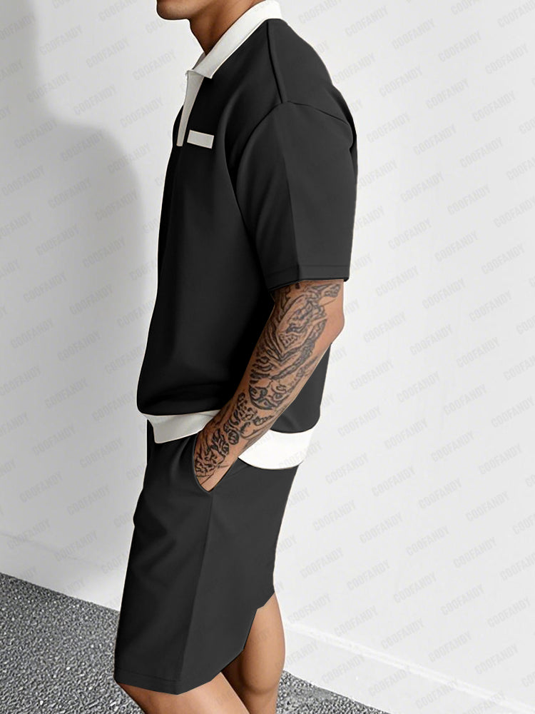 Minimalistiskt Färgblock Casual Set