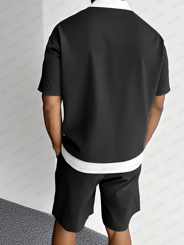 Minimalistiskt Färgblock Casual Set