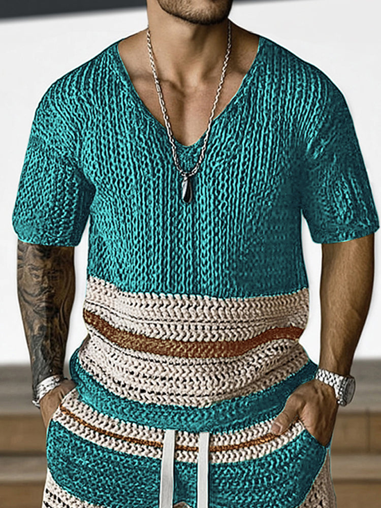 Trendigt Andningsbart Stickad Casual Set