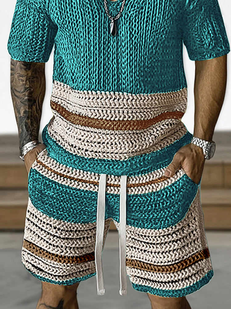 Trendigt Andningsbart Stickad Casual Set
