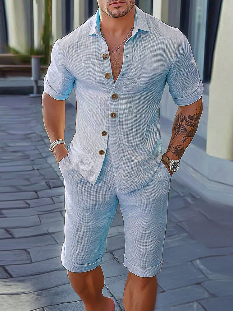 Enkla Texturerade 2-Delade Outfits