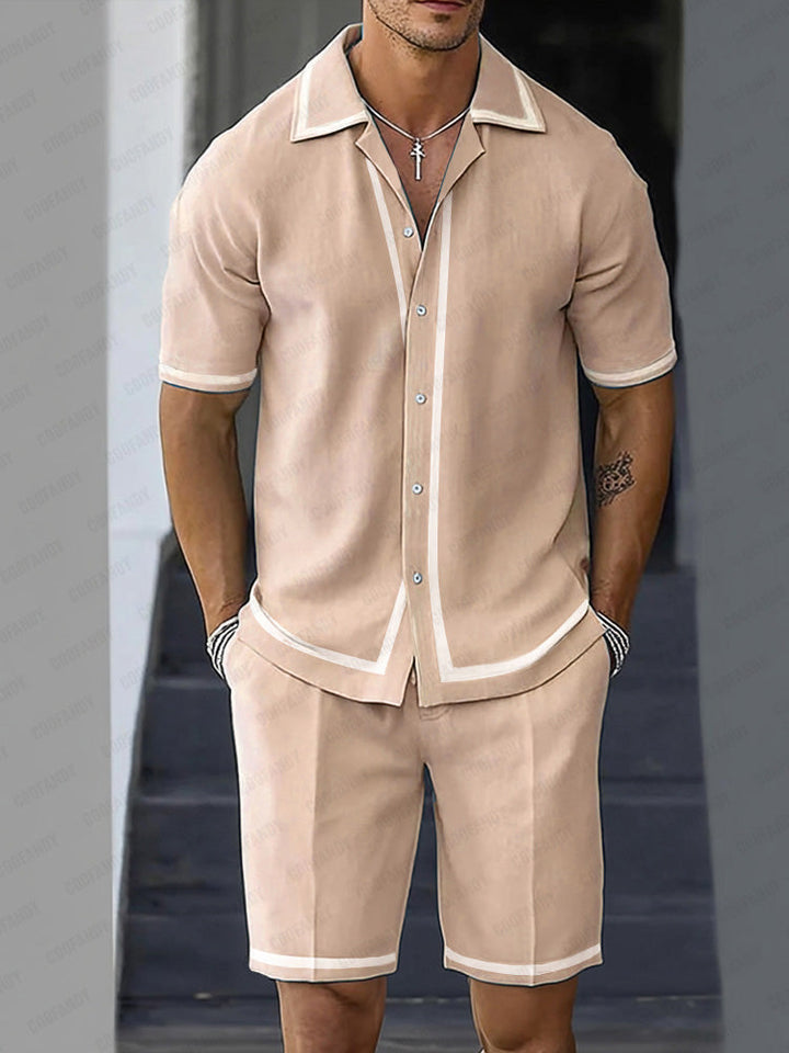 Mångsidigt Komfort Skjorta Shorts Set