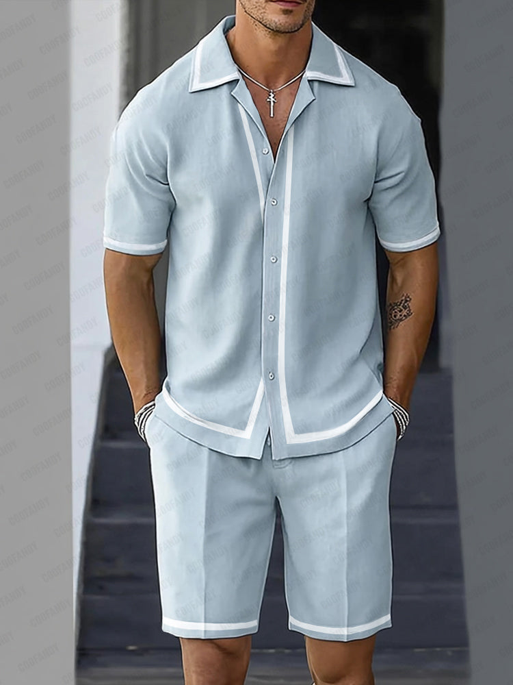 Mångsidigt Komfort Skjorta Shorts Set