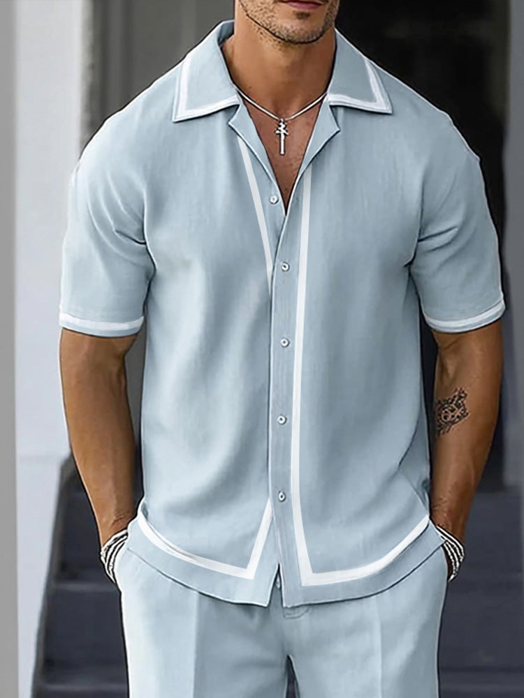 Mångsidigt Komfort Skjorta Shorts Set