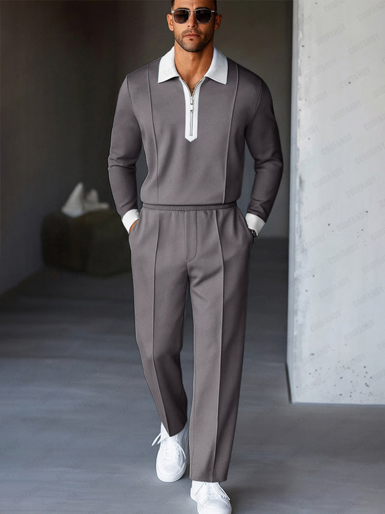 Lättmatchat Tvåfärgat Casual Set