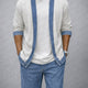 Modernt Kontrast Denim Patchwork 2-Delat Set