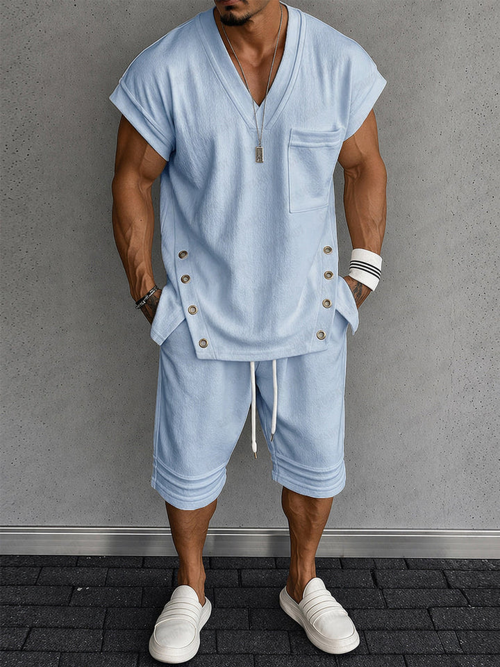 Sommar Streetwear Linne och Shorts Set