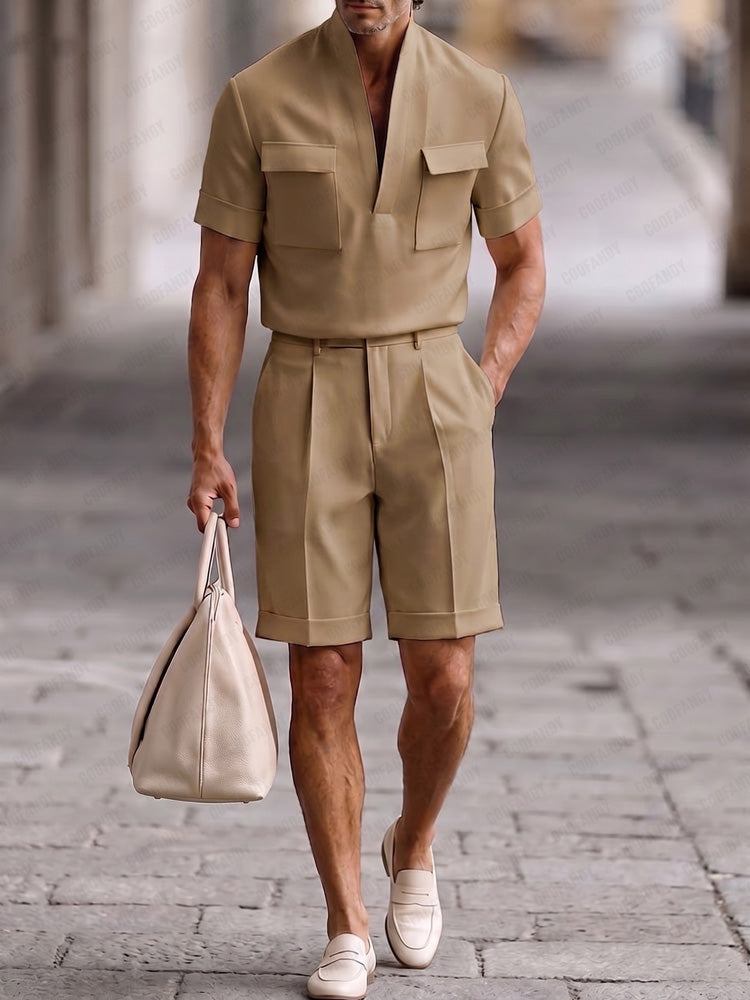 Urban Casual Mångfickor Matchande Set