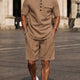 Urban Casual Knappad T-Shirt Shorts Set
