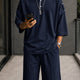 Casual Kontrast Knapp Detalj Henley T-Shirt