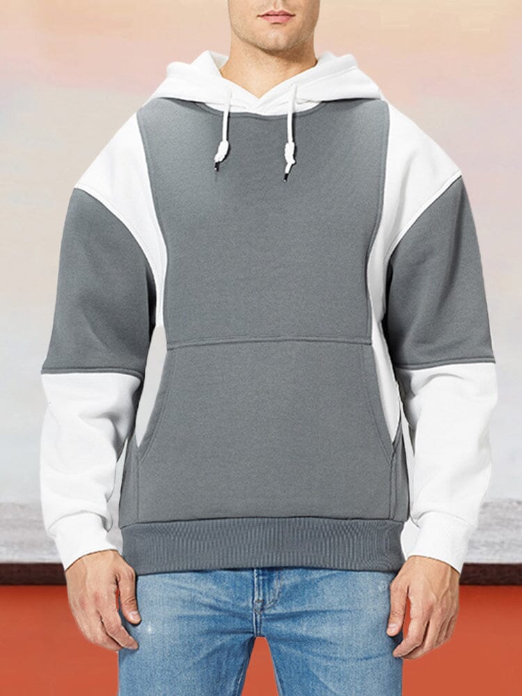 Färgblock Fashion Casual Hoodie