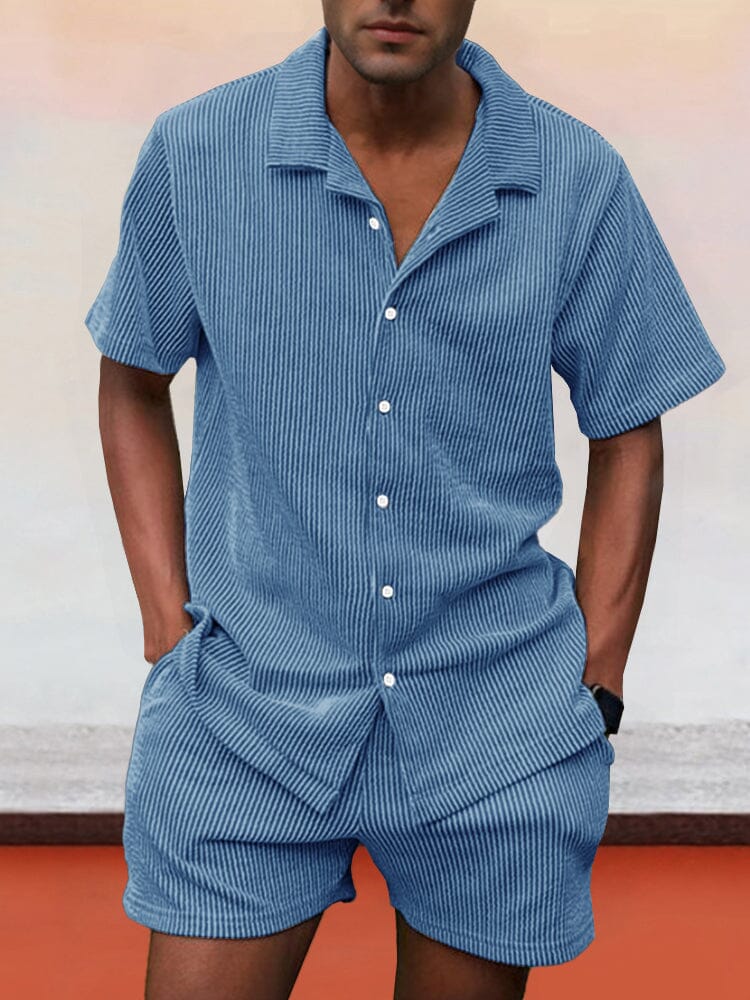 Casual Manchester Skjorta Shorts Set