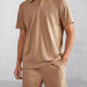 Casual Randig Texturerad Pikétröja Set
