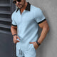 Avslappnat Texturerat Skjorta Shorts Set