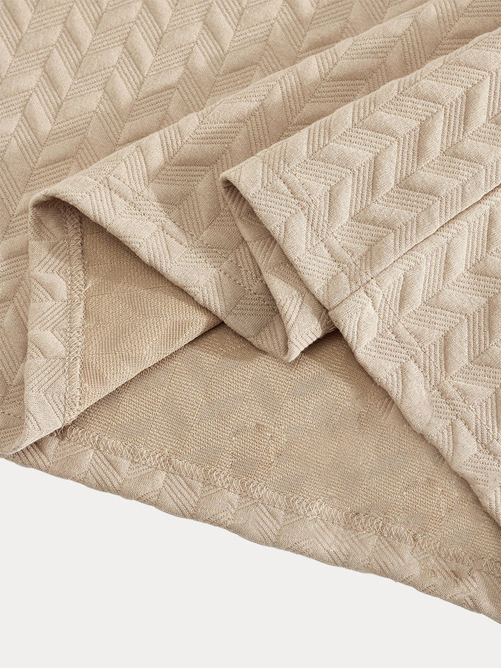 Casual Jacquard Texturerat Matchande Set