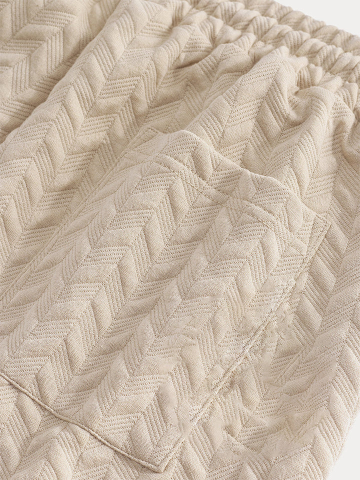 Casual Jacquard Texturerat Matchande Set
