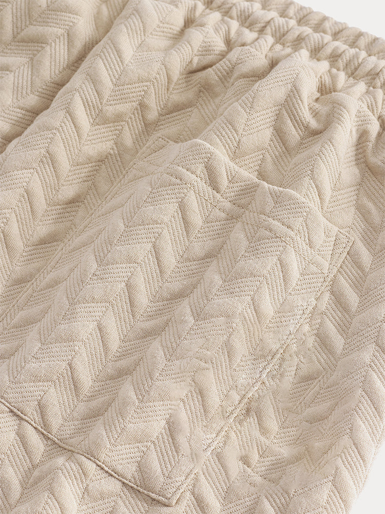 Casual Jacquard Texturerat Matchande Set