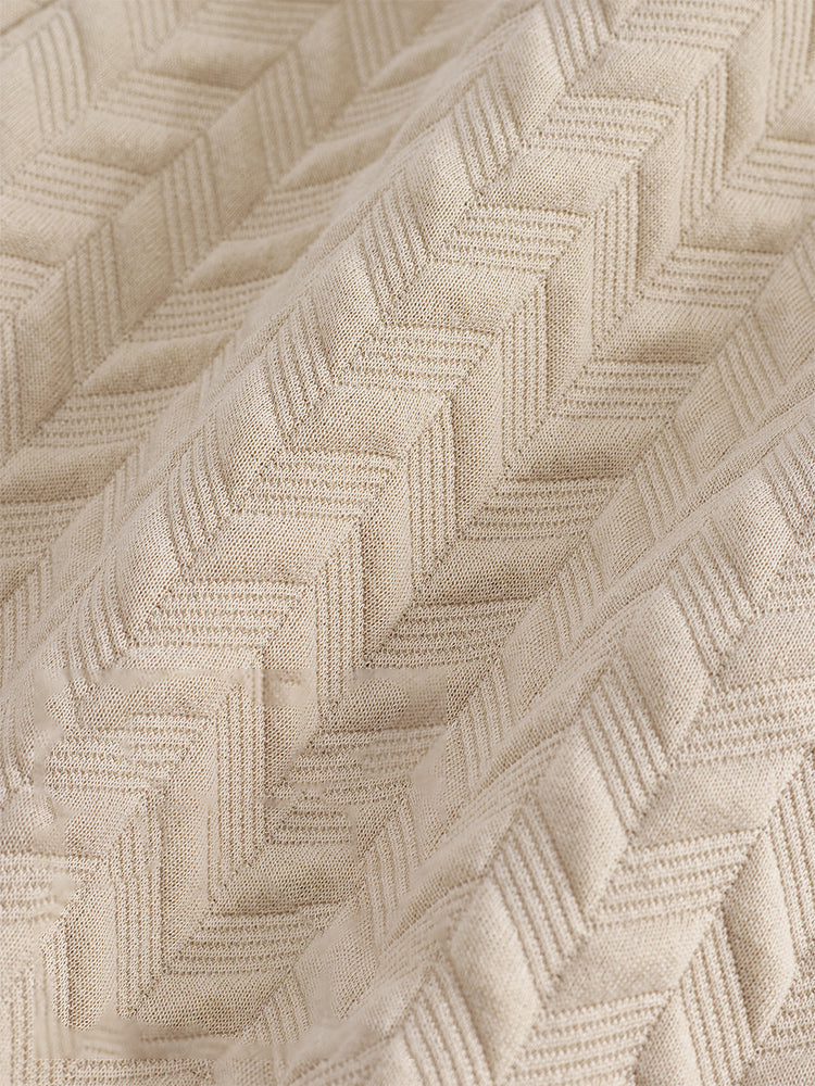Casual Jacquard Texturerat Matchande Set
