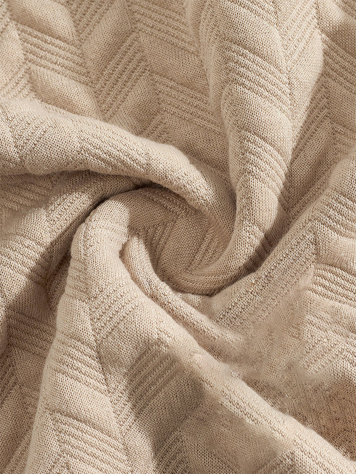 Casual Jacquard Texturerat Matchande Set