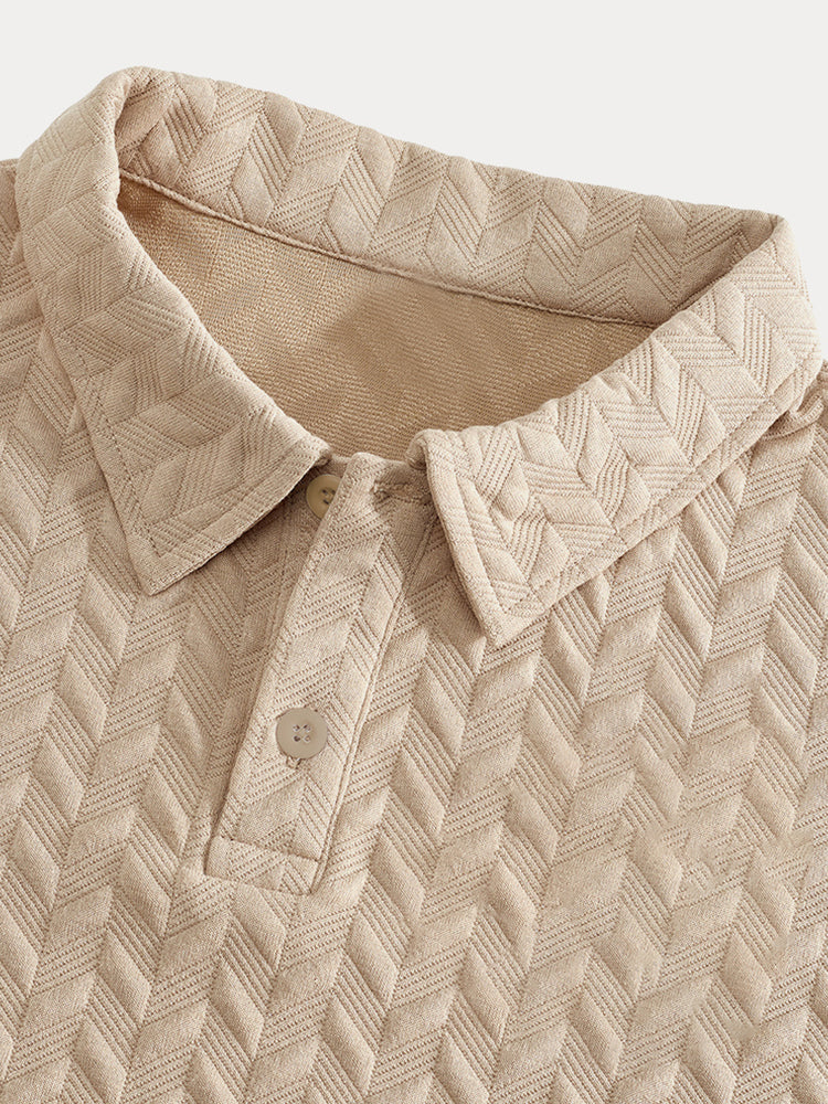 Casual Jacquard Texturerat Matchande Set