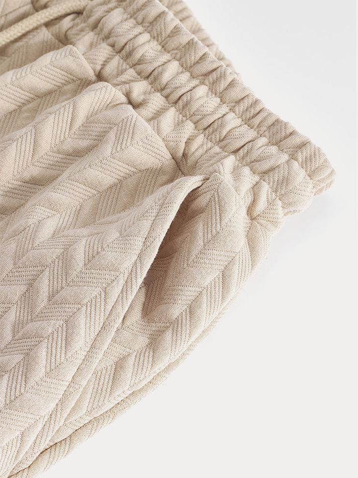 Casual Jacquard Texturerat Matchande Set