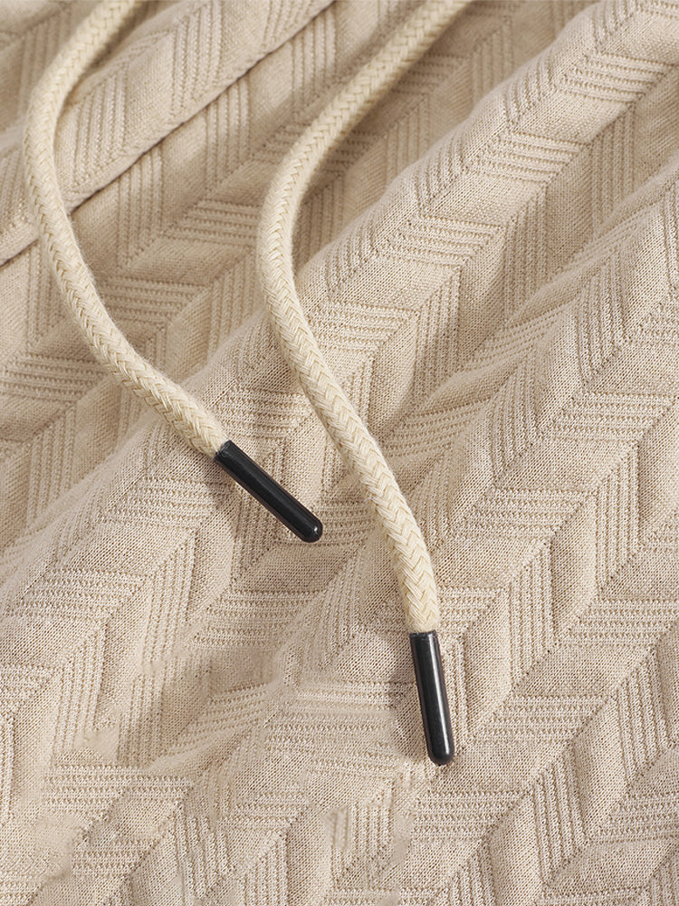 Casual Jacquard Texturerat Matchande Set