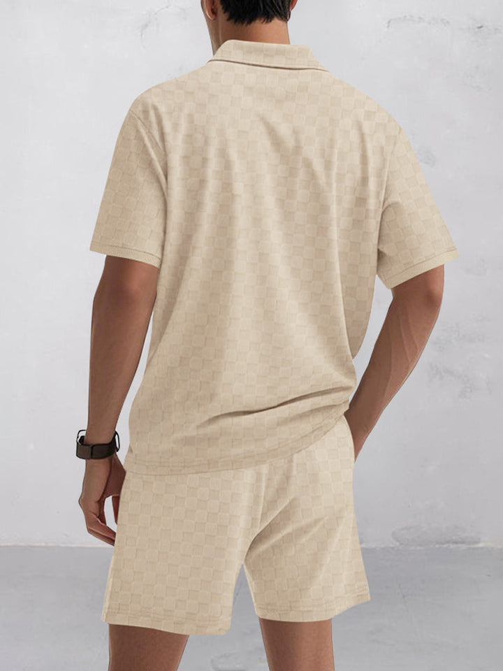 Tidlös Rutig Skjorta Shorts Set