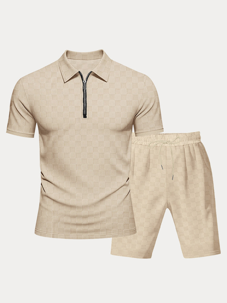 Tidlös Rutig Skjorta Shorts Set