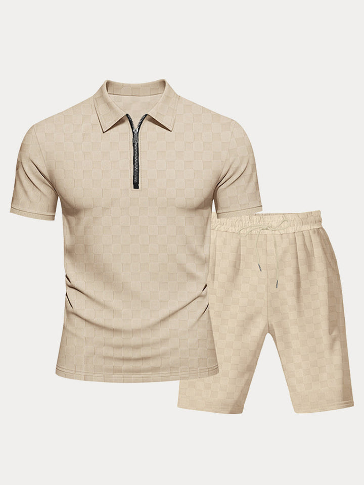 Tidlös Rutig Skjorta Shorts Set