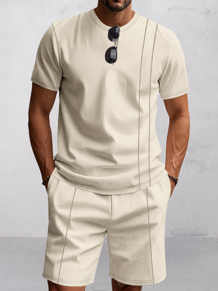 Athleisure Löst Sittande Waffle 2-Delat Set