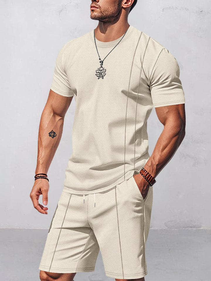 Athleisure Löst Sittande Waffle 2-Delat Set