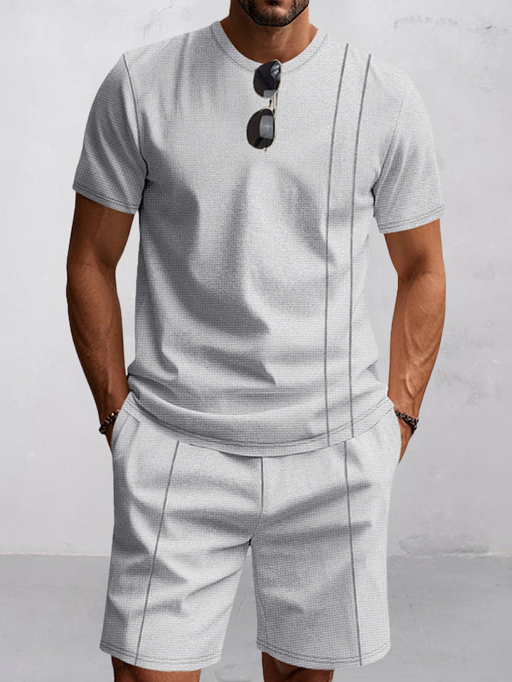 Athleisure Löst Sittande Waffle 2-Delat Set