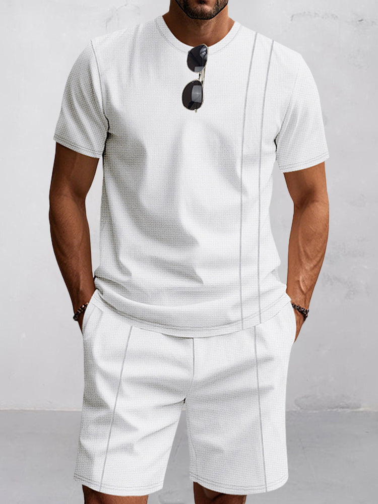 Athleisure Löst Sittande Waffle 2-Delat Set