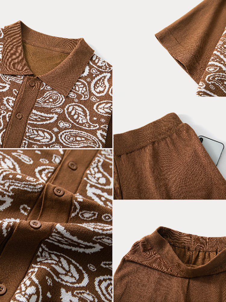 Vintage Paisley Stickad 2-Delat Set