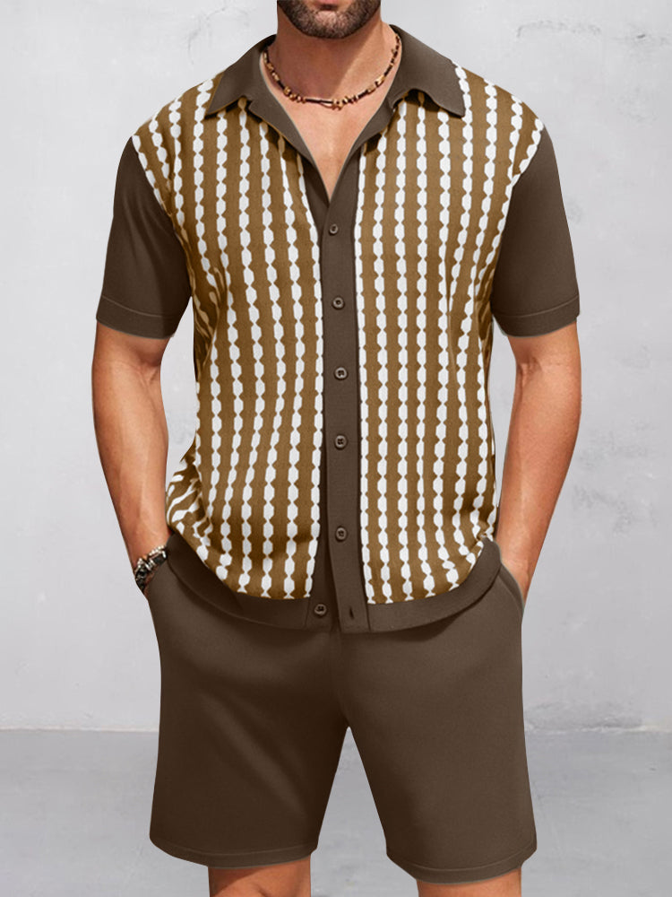Casual Jacquard Stickad 2-Delat Set
