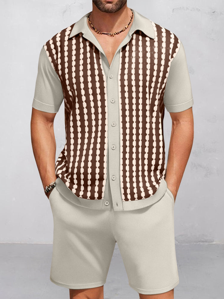Casual Jacquard Stickad 2-Delat Set