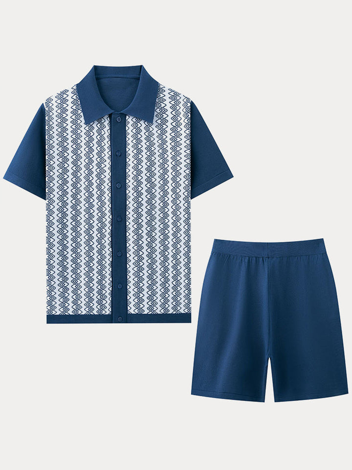 Modernt Jacquard Stickad 2-Delat Set