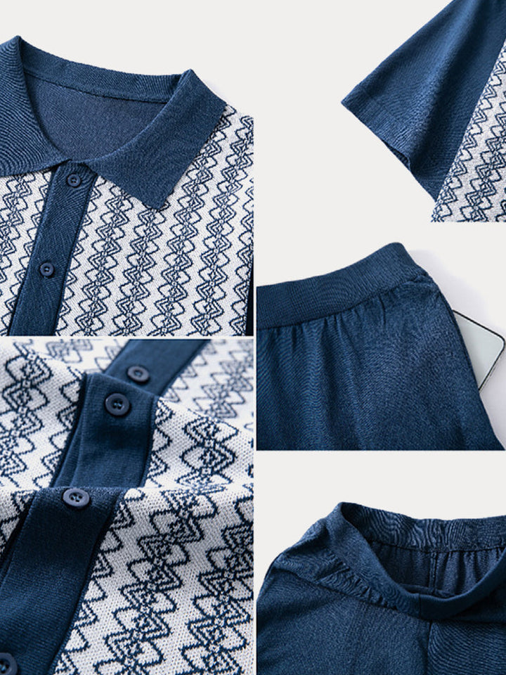 Modernt Jacquard Stickad 2-Delat Set