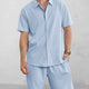 Casual Jacquard Skjorta Shorts Set