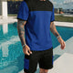 Casual Sportig Färgblock T-Shirt och Shorts Set