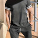 Herr Kontrast Rand 2-Delat Kortärmd T-Shirt & Shorts Set