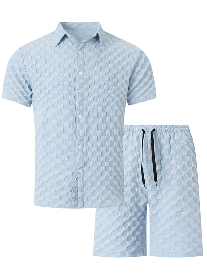 Herr Bubbel Jacquard 2-Delat Skjorta & Shorts Set