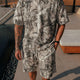 Herr Abstrakt Bläck Tryck 2-Delat T-Shirt & Shorts