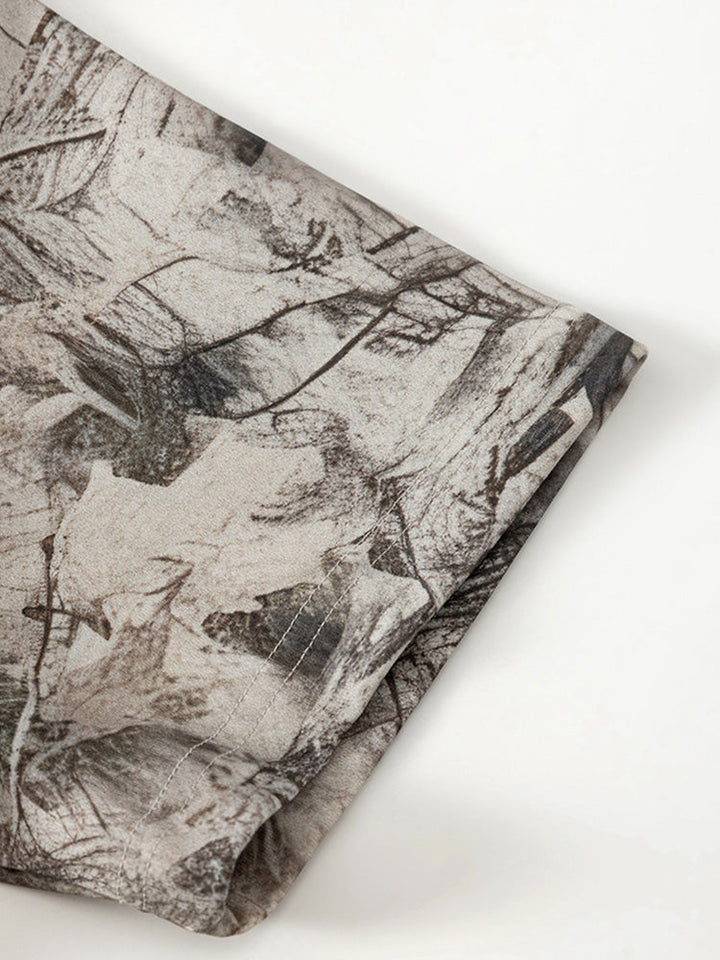 Herr Abstrakt Bläck Tryck 2-Delat T-Shirt & Shorts