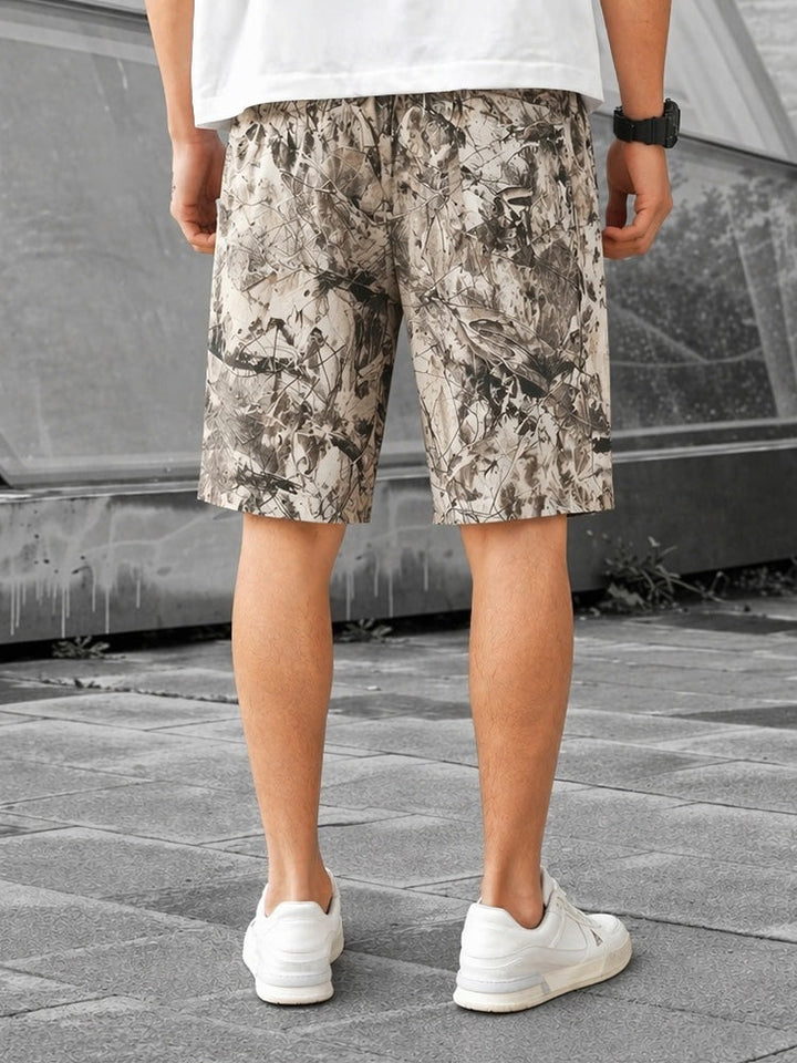 Herr Abstrakt Bläck Tryck 2-Delat T-Shirt & Shorts