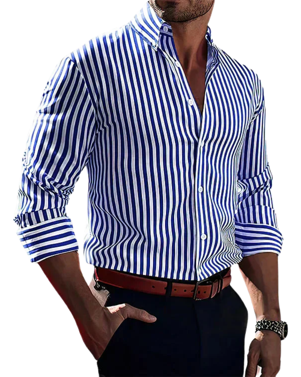 Leblanc™ | Elegant Randig Skjorta