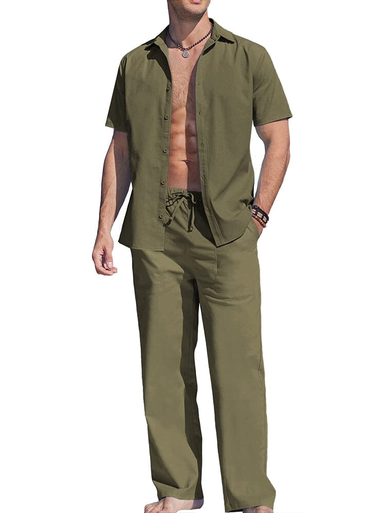 Casual Enfärgat Semester Linneset