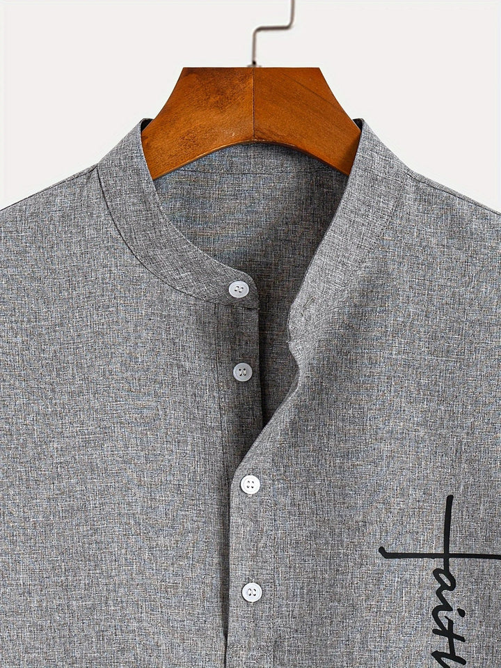 Leblanc™ | Elegant Kortärmd Skjorta med Ståkrage