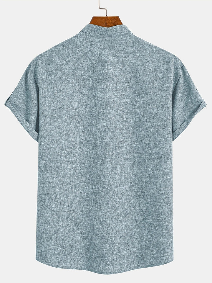 Leblanc™ | Elegant Kortärmd Skjorta med Ståkrage
